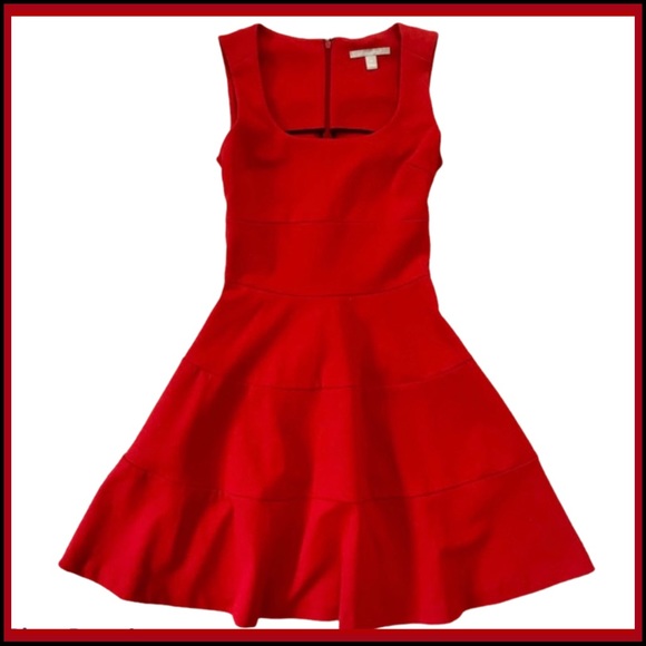 BANANA REPUBLIC PONTE FIT & FLARE TIERED DRESS 0 - Picture 5 of 12